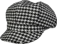 Czapki damskie - Czapka Kaszkiet Houndstooth by Alfonso D Este, czarno-biały, One Size - miniaturka - grafika 1