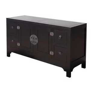 Dekoria pl pl Komoda Modern 137x45x76cm black 137 x 45 x 76 cm 005-606 - Komody - miniaturka - grafika 1