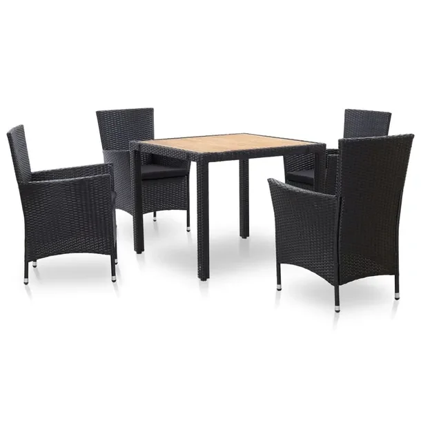Zestaw Mebli Ogrodowych Rattan PE, Stół 90x90x75 cm, Krzesła 58x61x88 cm