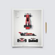 Plakaty - McLaren M23 - James Hunt - Blueprint - Japanese GP - 1976 | Classic Edition - miniaturka - grafika 1