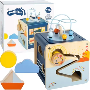 Drewniana kostka aktywizująca edukacyjna Plaża - Zabawki interaktywne dla dzieci - miniaturka - grafika 1