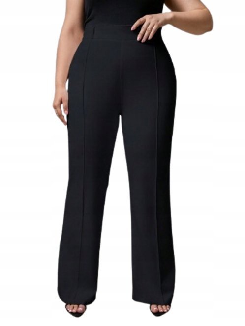 SHEIN PLUS SIZE DAMSKIE SPODNIE CZARNE DŁUGIE ELEGANCKIE 50 1_A