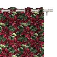 Zasłony - Zasłona WINTER wzór BN80 | Gwiazda betlejemska 150 x 160 cm tkanina standard - miniaturka - grafika 1