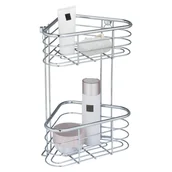 Półki łazienkowe - Narożna półka łazienkowa w kolorze srebra Wenko Trestina, 25x35 cm - miniaturka - grafika 1