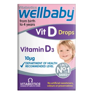 Vitabiotics Wellbaby Vitamin D Drops witamina D w kroplach 30ml - Witaminy i minerały - miniaturka - grafika 1