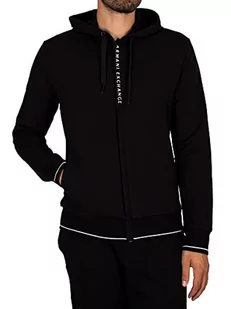 Armani Exchange Męska bluza z kapturem French Terry, Czarny, XL - Bluzy męskie - miniaturka - grafika 1