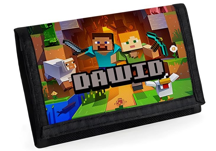 Personalizowany PORTFEL MINECRAFT z nadrukiem imienia ksywka tekst