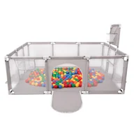 Maty edukacyjne - Selonis Boisko BO-100X z piłeczkami 6cm szary: żółty-zielony-niebieski-czerwony-pomarańcz 180x122x62/100piłek - miniaturka - grafika 1