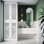 Fronty meblowe - Drzwiczki ażurowe lakierowane białe 50 x 188 cm Kolm - miniaturka - grafika 1