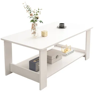 ��AWA STOLIK BIA��Y KAWOWY NOWOCZESNY Z P����K�� SALON POK��J LOFT DU��Y 100 CM - Biurka - miniaturka - grafika 1