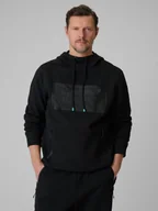 Bluzy męskie - 4F Bluza dresowa regular z kapturem męska - czarna XXL - miniaturka - grafika 1