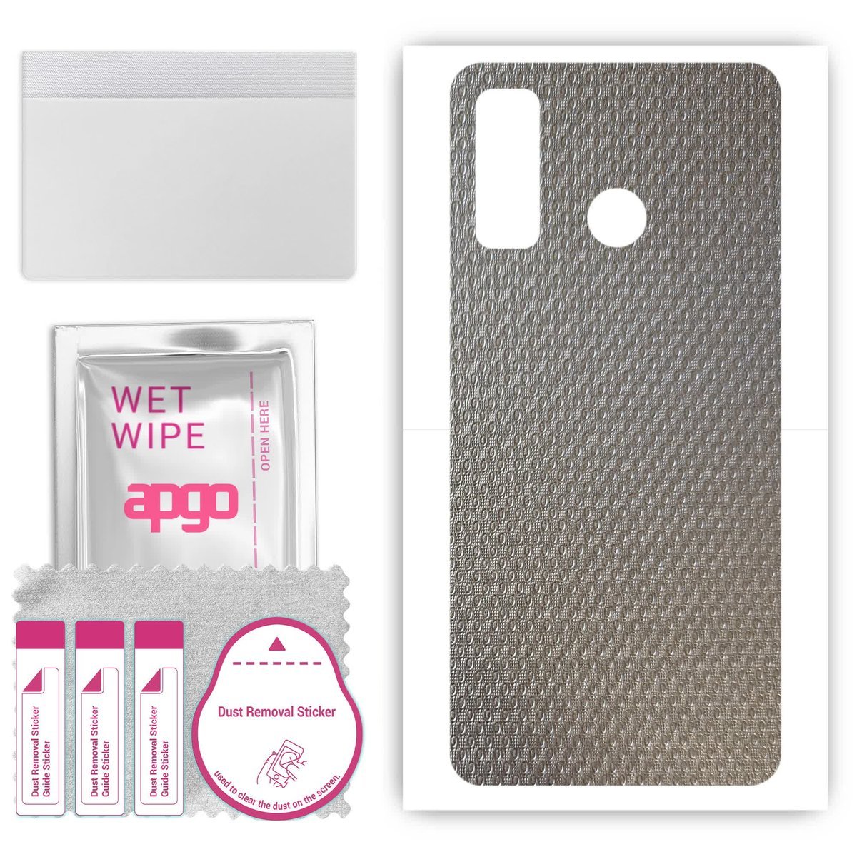 Folia naklejka skórka strukturalna na TYŁ do Tecno Spark 5 Pro - Aluminium krople - apgo SKINS