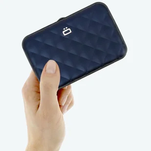 Portfel pikowany na karty Ogon Design Quilted Button - navy blue - Portfele - miniaturka - grafika 1