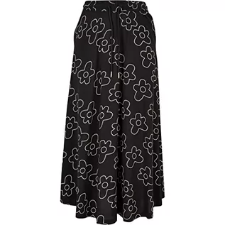 Spódnice - Urban Classics Spódnica damska wiskoza, długa spódnica, elastyczna talia i wysoka talia, dostępna w różnych kolorach, rozmiar XS - 5XL, Blackflower, S - grafika 1