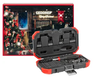 Zestaw narzędzi wkrętak magnetyczny grzechotka bity adaptery kalendarz adwentowy 33 el. 3300217 GEDORE - Kalendarze - miniaturka - grafika 1