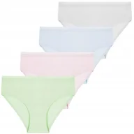Majtki damskie - Majtki Dziewczęce Figi Bawełniane Gładkie MIX KOLOR 4-pak MORAJ 134-140 - miniaturka - grafika 1