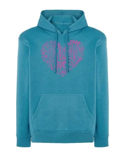 Bluza z kapturem LOVE Serce Miłość Niebieska XXL - Bluzy męskie - miniaturka - grafika 1