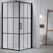 Kabiny prysznicowe - Kabina prysznicowa loftowy styl 80x80 czarne szprosy BS13A - miniaturka - grafika 1