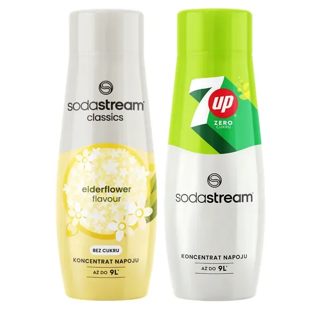 SodaStream Syropy do Saturatora Bez Cukru Elderflower Kwiat Bzu + 7UP Free
