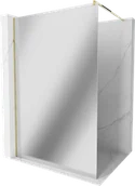 Ścianki i drzwi prysznicowe - Mexen Kioto ścianka prysznicowa Walk-in 100 x 200 cm, lustro 8 mm, złota - 800-100-101-50-50 - miniaturka - grafika 1