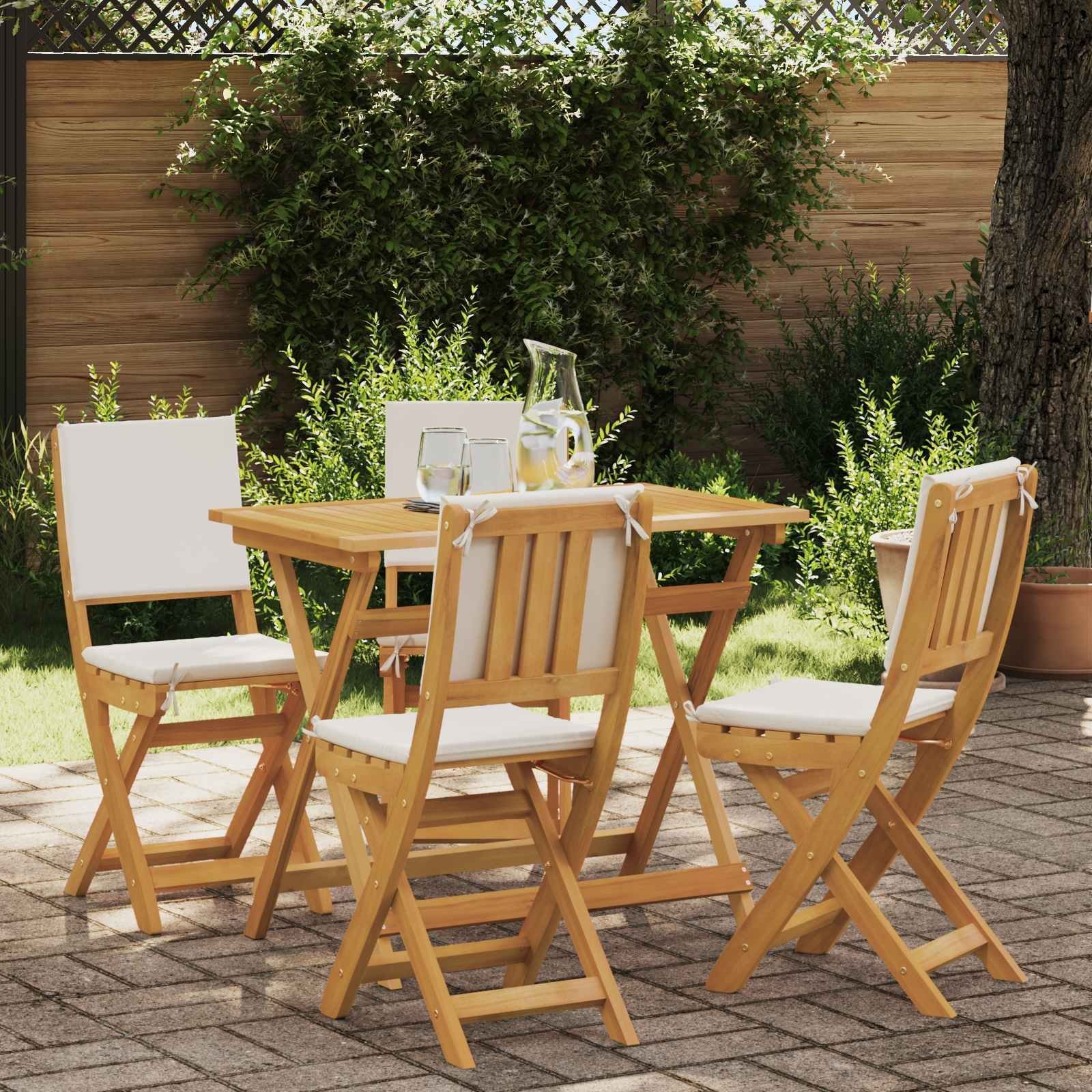 vidaXL vidaXL Krzesła Bistro na Zewnątrz 4 pcs kremowobiały 38 x 46 x 85 cm