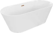 Wanny - Mexen Flavia wanna wolnostojąca 160 x 75 cm, biała, przelew miedź szczotkowana - 54031608000-65 - miniaturka - grafika 1