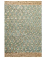 Dywany - BELIANI Dywan zielony z beżowym jutowy 200 x 300 cm wzór geometryczny tkany ręcznie styl boho do salonu sypialni - miniaturka - grafika 1