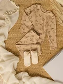 Piżamy dla dziewczynek - Sinsay - Bawełniana piżama dwuczęściowa z motywem leśnym - beżowy - miniaturka - grafika 1