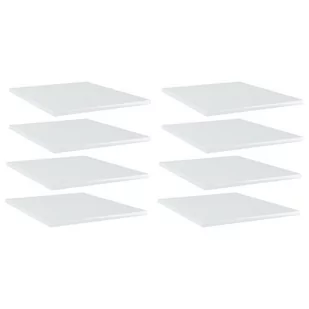 vidaXL Półki na książki, 8 szt., wysoki połysk, białe, 40x50x1,5 cm - Meble modułowe i akcesoria - miniaturka - grafika 1