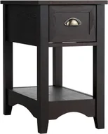 Ławy i stoliki kawowe - Stolik boczny COSTWAY z szufladą i półką, 2-poziomowy stolik na sofę, wąski stolik nocny, stolik kawowy do salonu, sypialni, 56 x 33 x 58,5 cm - miniaturka - grafika 1