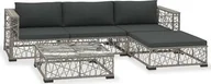 Meble ogrodowe - Elior 5-częściowy szary zestaw wypoczynkowy do ogrodu - Beck 5A - miniaturka - grafika 1