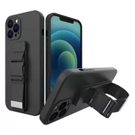 Etui i futerały do telefonów - Rope case żelowe etui ze smyczą łańcuszkiem torebka smycz Samsung Galaxy S20 FE 5G czarny - miniaturka - grafika 1