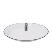 Talerze - Talerz deserowy Moonlight black 18 cm z czarną obwódką biały - miniaturka - grafika 1