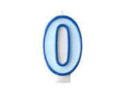 Urodziny dla dorosłych - PartyDeco Świeczka na tort " 0", błękitna SCU1-0-001 - miniaturka - grafika 1