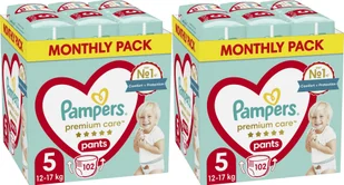 Pampers Pieluchomajtki Premium Care 5, 12-17 kg, 102 szt. x2 - Pieluchy - miniaturka - grafika 1