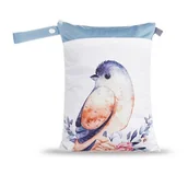 Torby i organizery dla mam - Torba Na Basen Worek Wodoodporny Na Pieluszki Wielorazowe Do Przechowywania Pieluch Pul Średni 30X40 Cm 2 Kieszonki Ptaszek - miniaturka - grafika 1