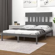 Łóżka - Lumarko Rama łóżka, szara, lite drewno, 120x200 cm - miniaturka - grafika 1