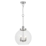 Lampy sufitowe - BELLARIA lampa wisząca chrom klosz szklana kula przezroczysta 4xE14 - miniaturka - grafika 1