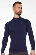 Bluzy sportowe męskie - Bluza termoaktywna męska Brubeck Merino Wool LS16660 granatowy - miniaturka - grafika 1