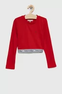 Bluzki dla dziewczynek - Tommy Hilfiger longsleeve dziecięcy kolor czerwony - miniaturka - grafika 1