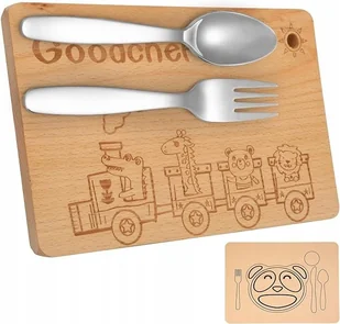 Zestaw Śniadaniowy dla Dzieci Deska i Sztućce Goodchef - Sztućce dla dzieci - miniaturka - grafika 1