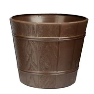 Donice - Doniczka drewnopodobna 17 cm brąz - miniaturka - grafika 1