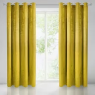 Zasłony - Zasłona Gotowa Na Przelotkach 140X250 Sarah Musztardowa Welurowa Eurofirany - miniaturka - grafika 1