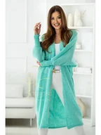 Swetry damskie - DŁUGI SWETER KARDIGAN LEA NARZUTKA POLSKI PRODUCENT J&K PREMIUM - LAZUROWY - miniaturka - grafika 1