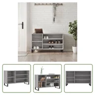 Szafki na buty - The Living Store Stojak na buty szary Sonoma 102x36x60 cm Materiał drewnopochodny - miniaturka - grafika 1