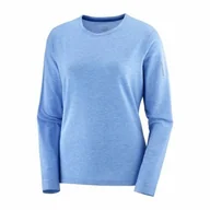 Koszulki sportowe damskie - Koszulka Salomon Essential Tencel LS W Nautical Blue - miniaturka - grafika 1