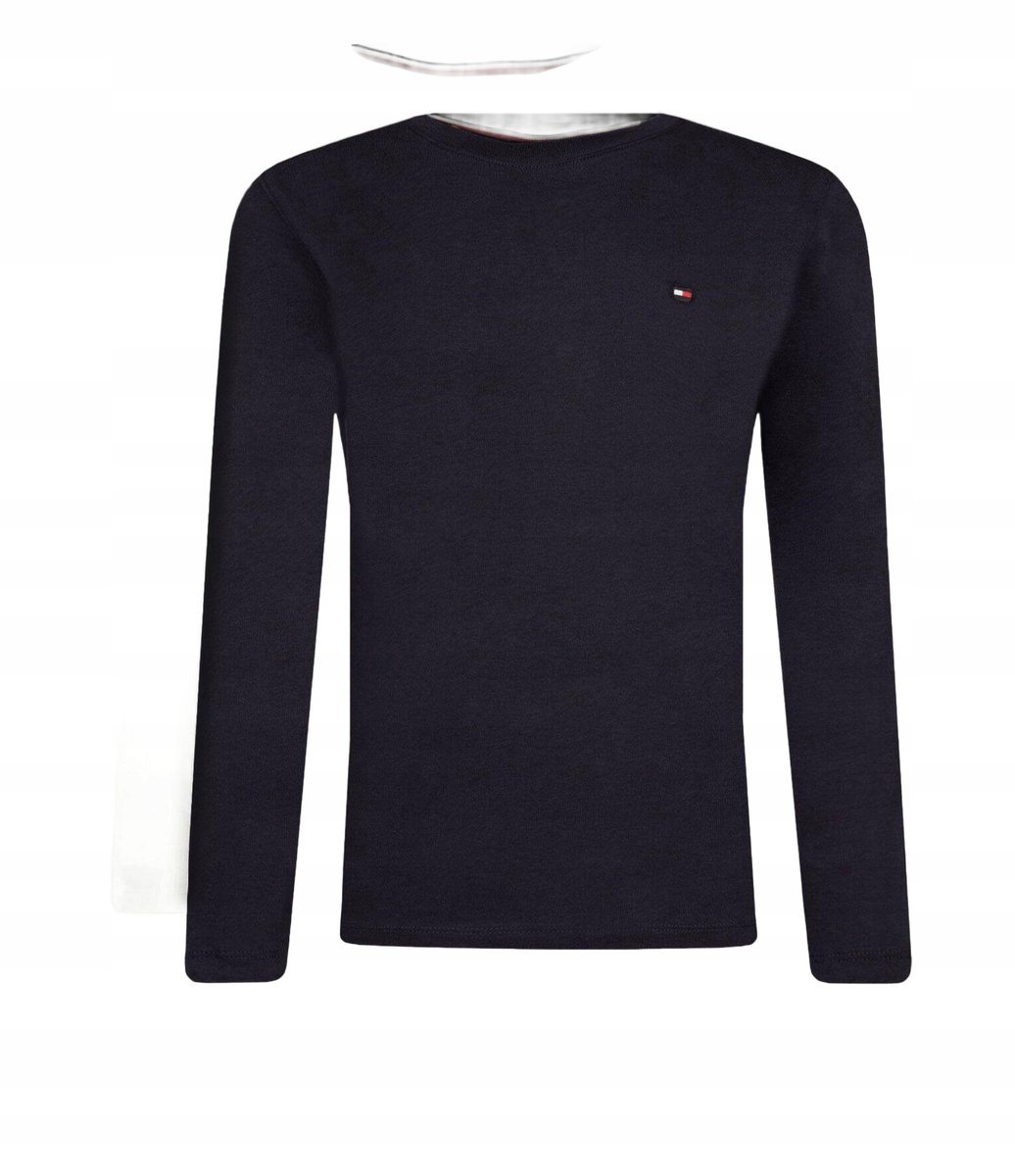 TOMMY HILFIGER GRANATOWA BLUZKA DZIECIĘCA Z DŁUGIM RĘKAWEM 152-164 6BA