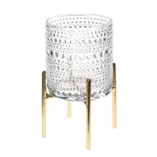 Świecznik szklany Naos, 8,8 x 18 x 8,8  cm - Ozdoby bożonarodzeniowe - miniaturka - grafika 1