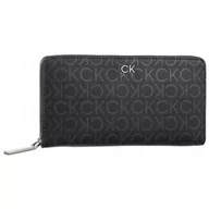 Portfele - Portfel CK Daily XL Zip Around Mono Black Monogram Pu K60K612442 0GM (CK533-a) Calvin Klein - miniaturka - grafika 1