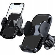 Uchwyty samochodowe do telefonów - UCHWYT NA TELEFON SAMOCHODOWY NA KRATKI NAWIEWU REGULOWANY CZARNY 360° - miniaturka - grafika 1